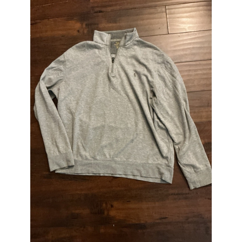 Polo Ralph Lauren Men's 1/4 ZipPullover Sweatshirt Heather Gray Pony Logo Size L